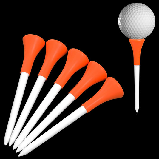 Lubynia Golf Tees Golf Tees Plastic 3 1/4 Unbreakable 50 Pack Long Golf Tees Bulk with Wide Soft Rubber Cap Reduces Friction & Side Spin Golf Accessories for Men